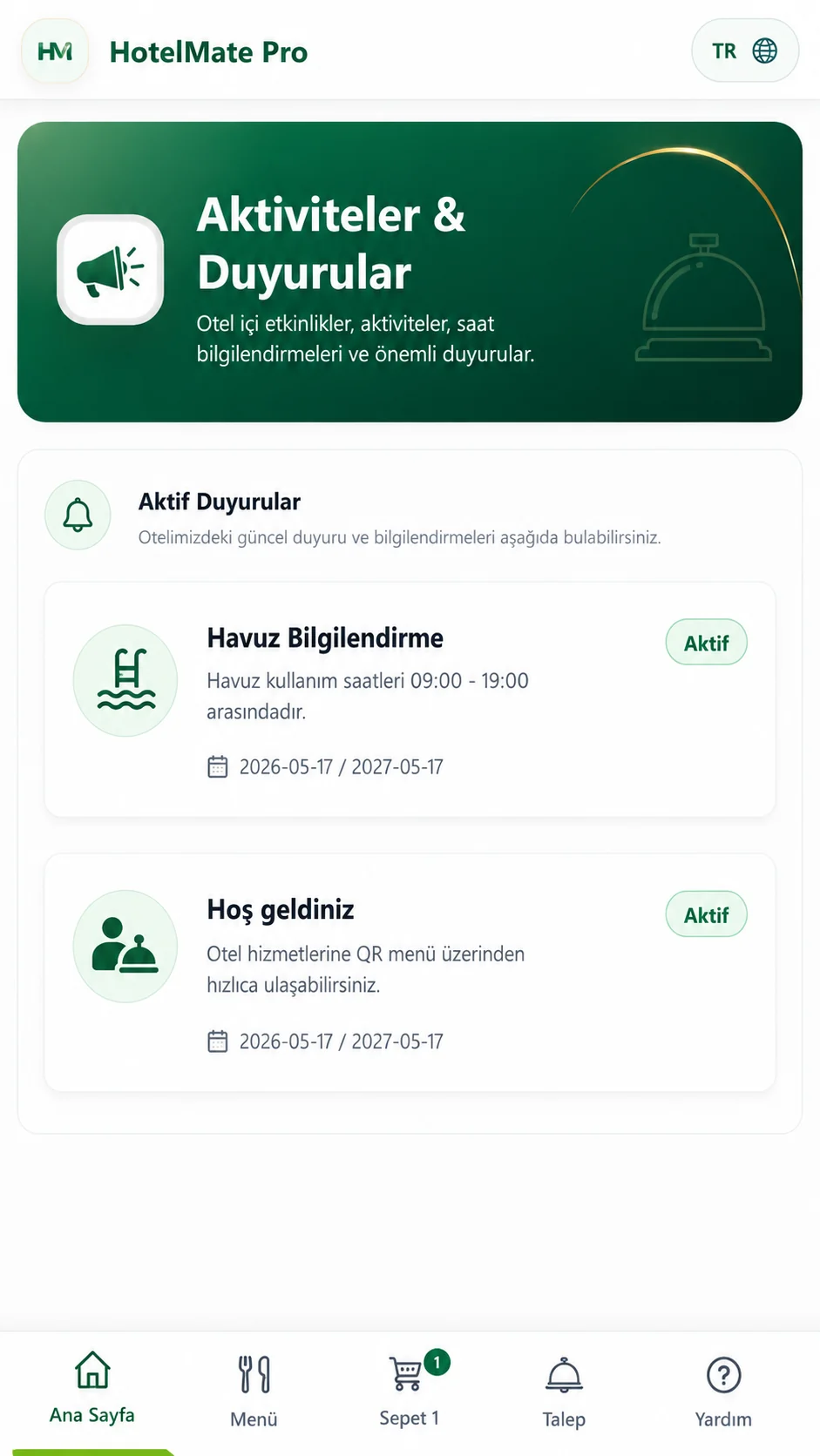 Aktiviteler & Duyurular