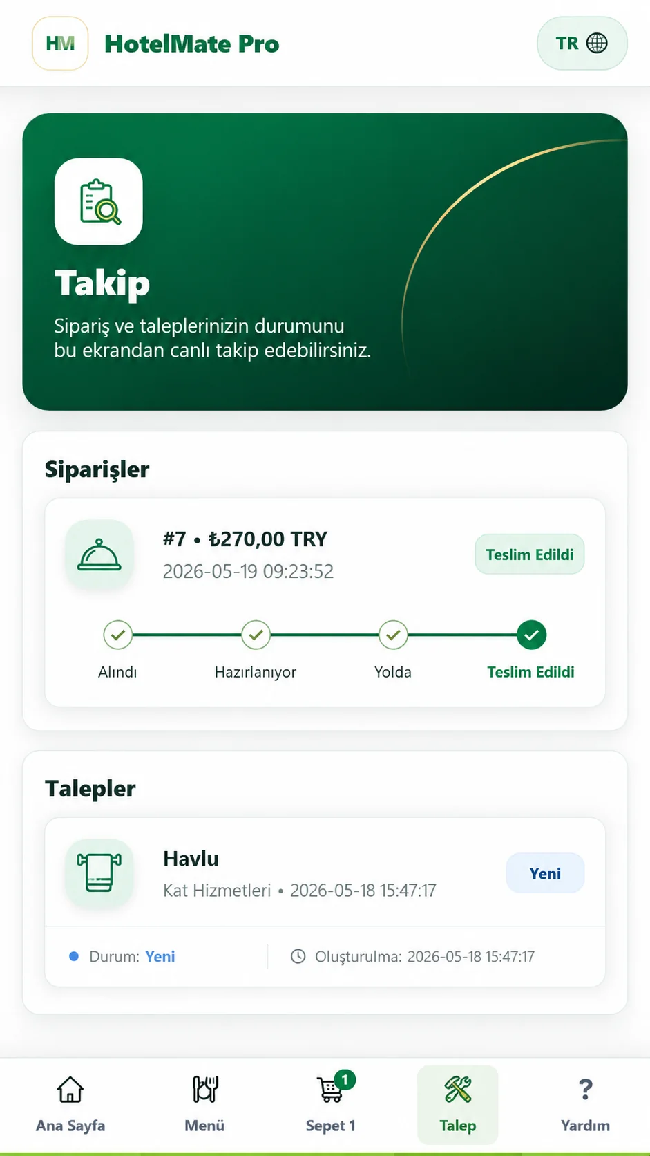 Sipariş & Talep Takip